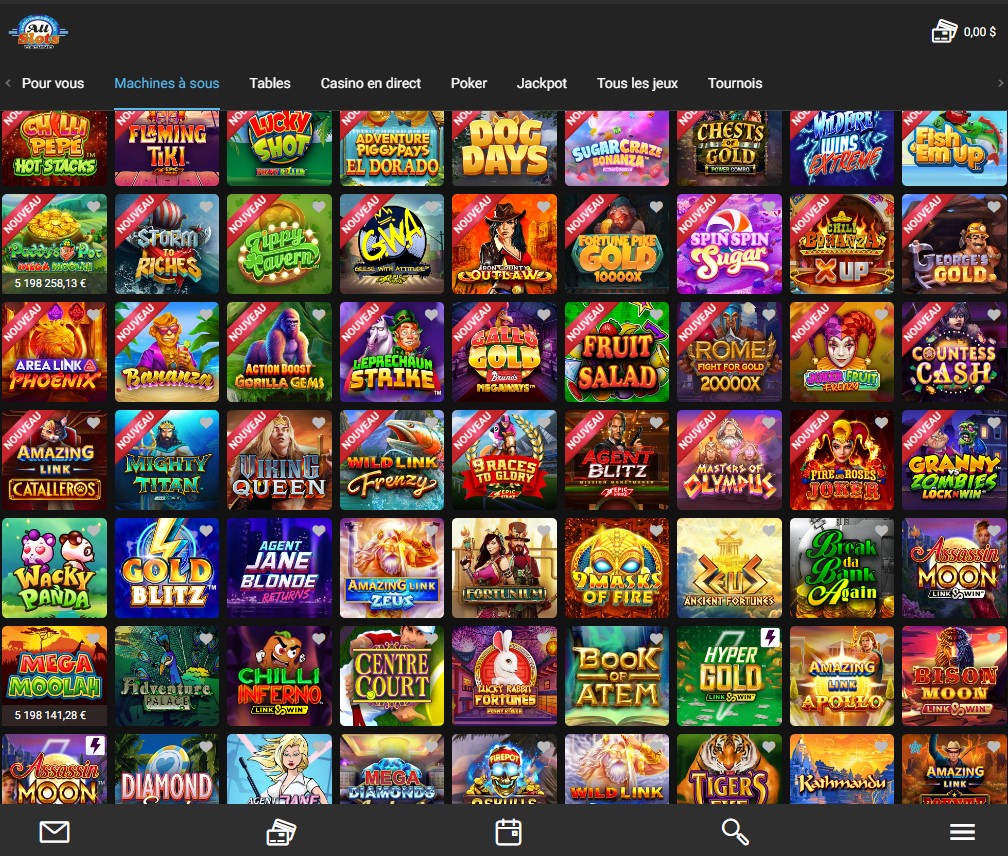 All Slots Casino Desktop Aperçu 1