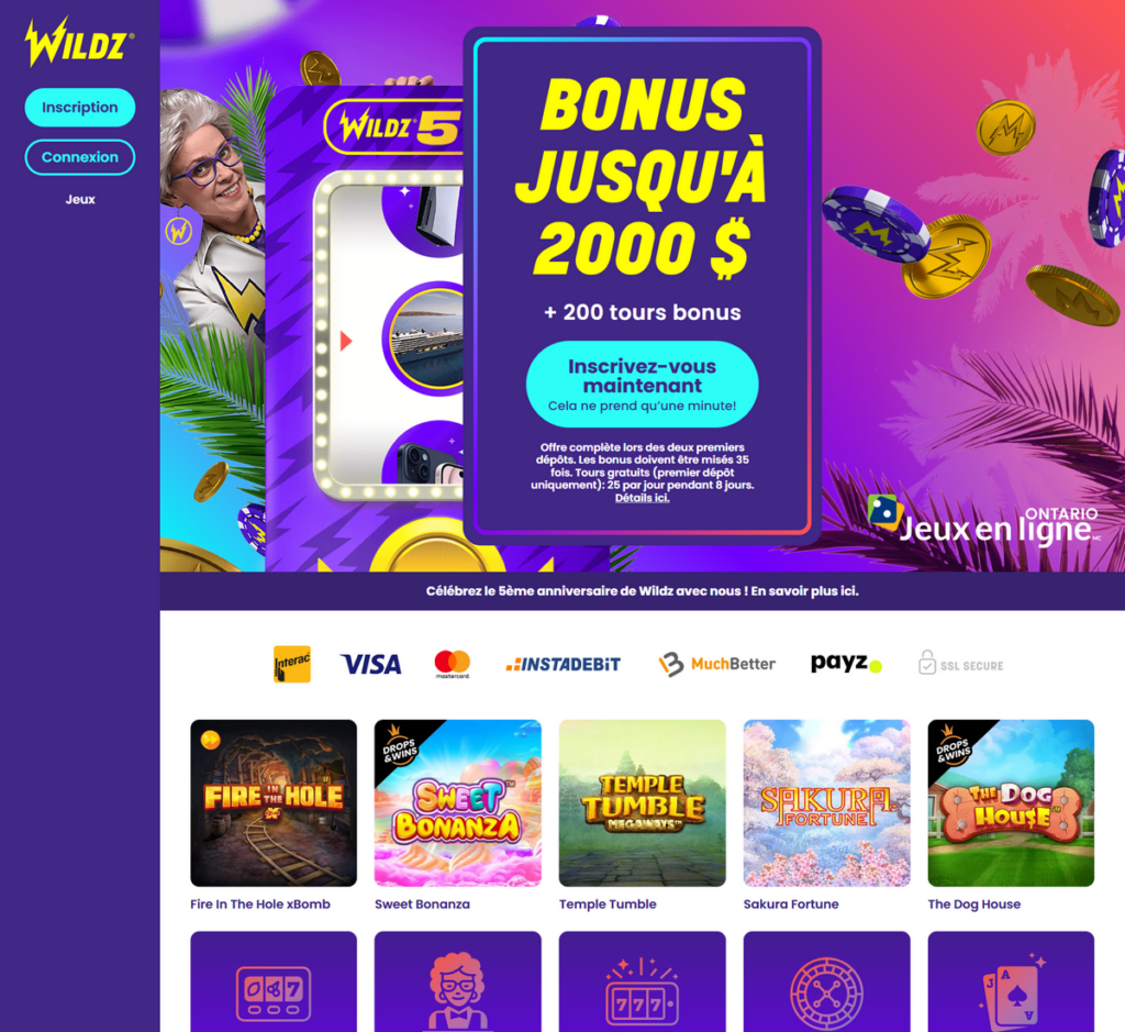 Wildz Casino Desktop Aperçu 1