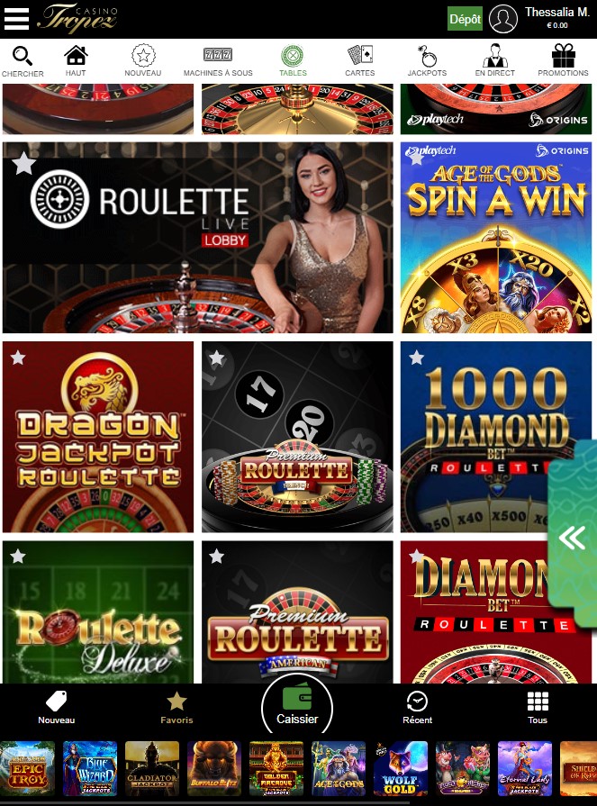 Casino Tropez Mobile aperçu 1