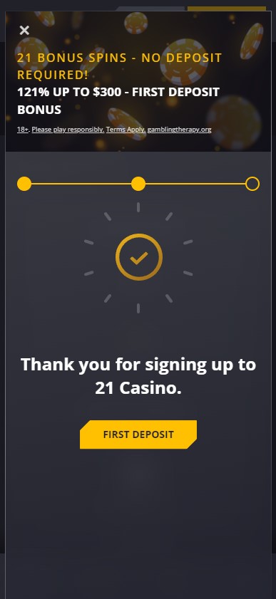 21 Casino Registration Process Image 3