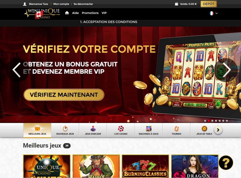 Unique Casino Desktop Aperçu 2