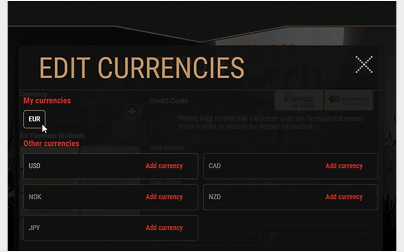 Choisissez votre devise