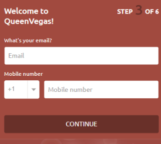 QueenVegas Casino Registration Process Image 3