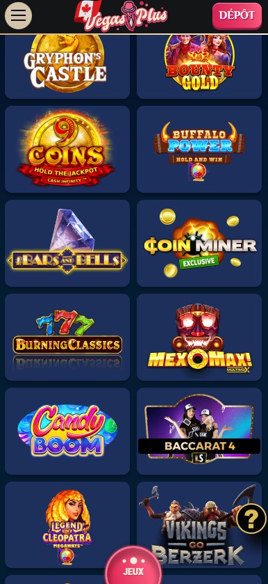 VegasPlus Casino Desktop Aperçu 2