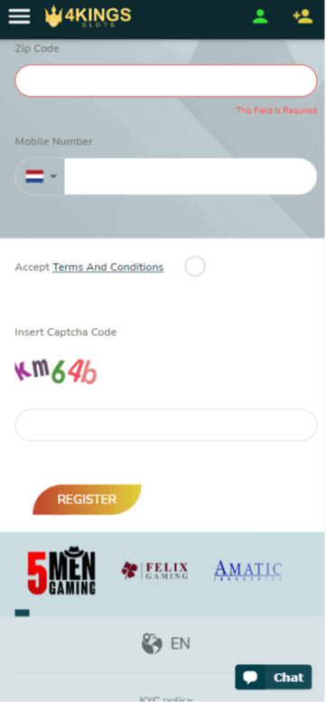4Kingslots Casino Registration Process Image 3
