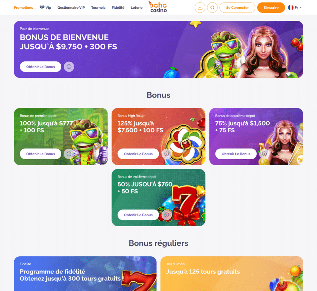 Boho Casino Desktop Aperçu 2