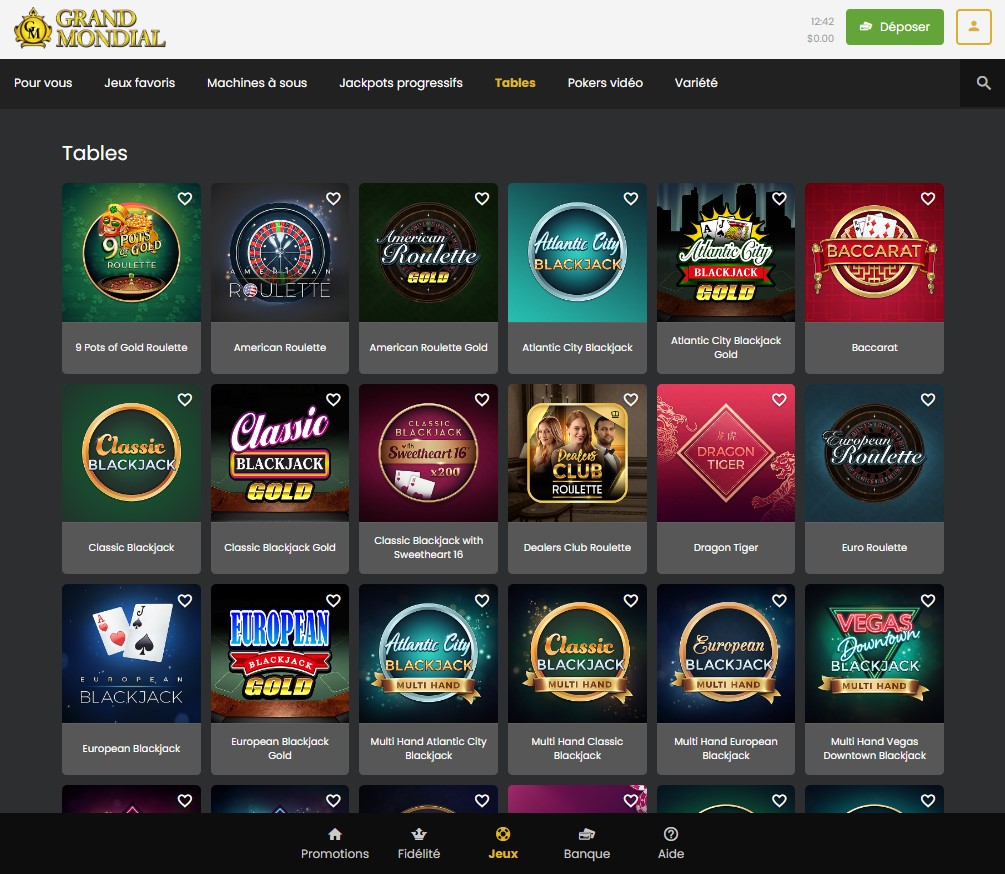 Grand Mondial Casino Desktop Aperçu 1