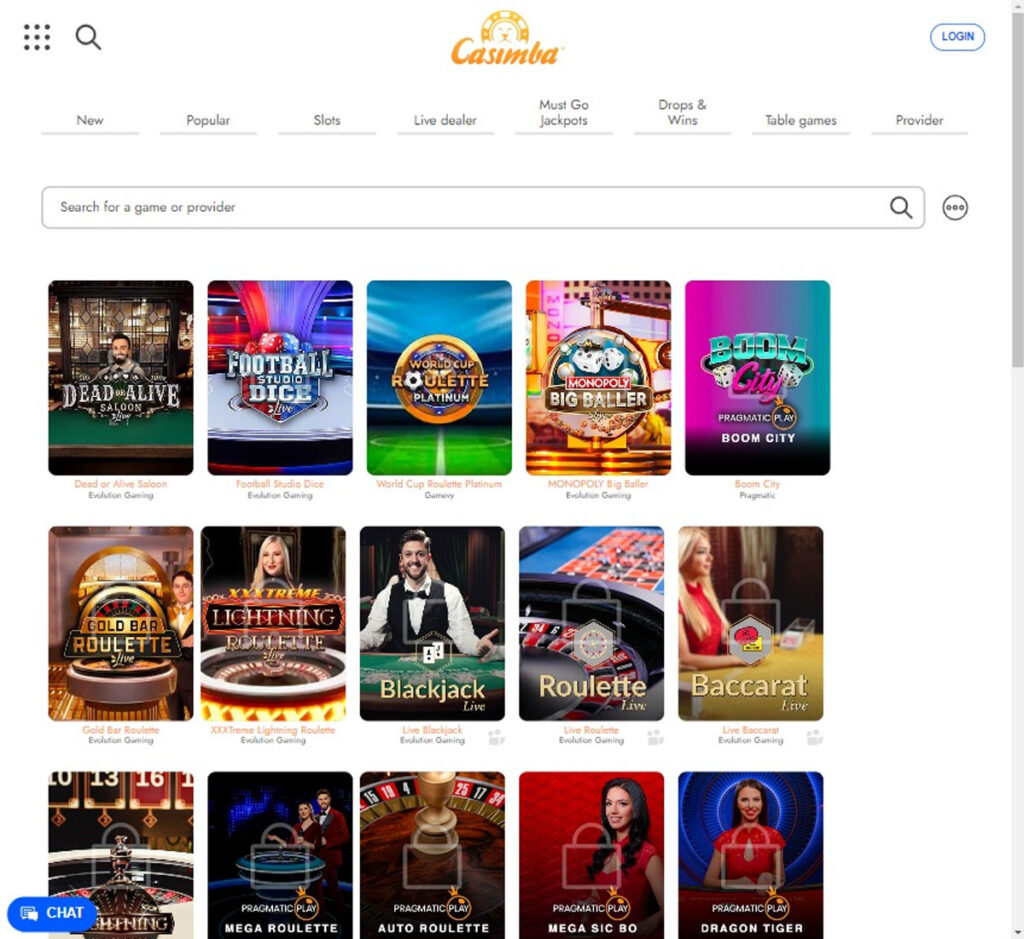 Casimba Casino Desktop Aperçu 2
