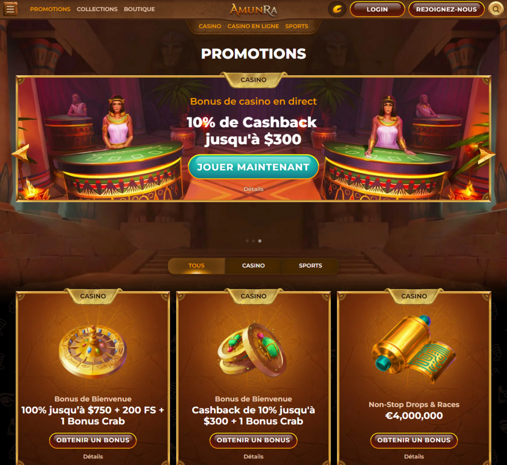 AmunRA Casino Desktop Aperçu 1