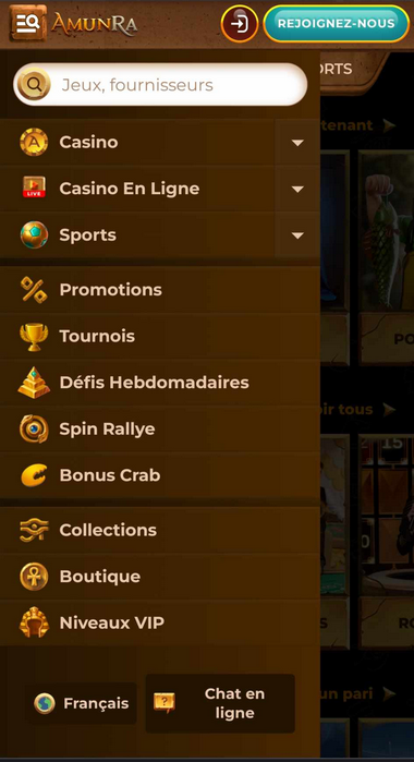 AmunRA Casino Mobile aperçu 2