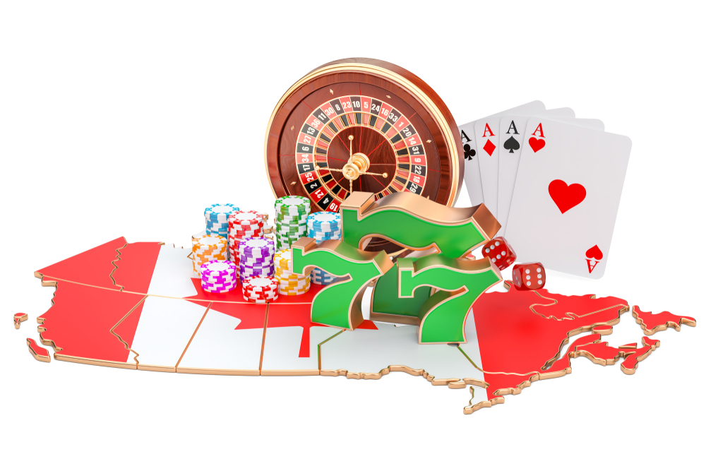 casino equipment on a map of Canada