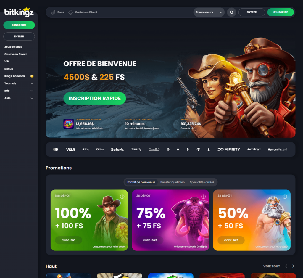 Bitkingz Casino Desktop Aperçu 1