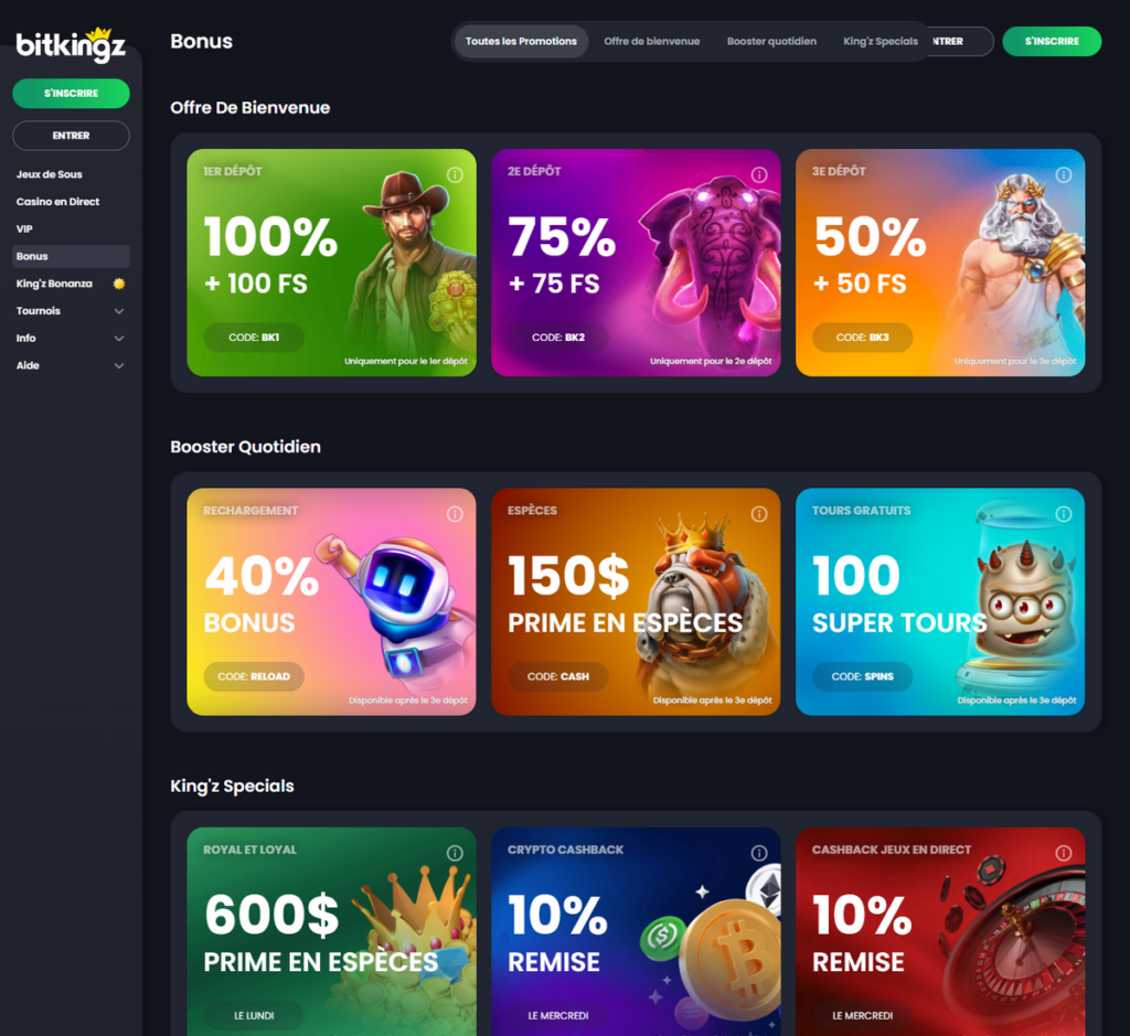 Bitkingz Casino Desktop Aperçu 2