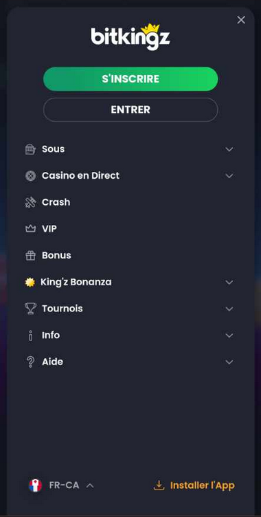 Bitkingz Casino Mobile aperçu 1