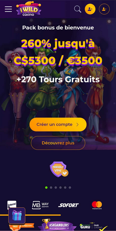 iWild Casino Mobile aperçu 2