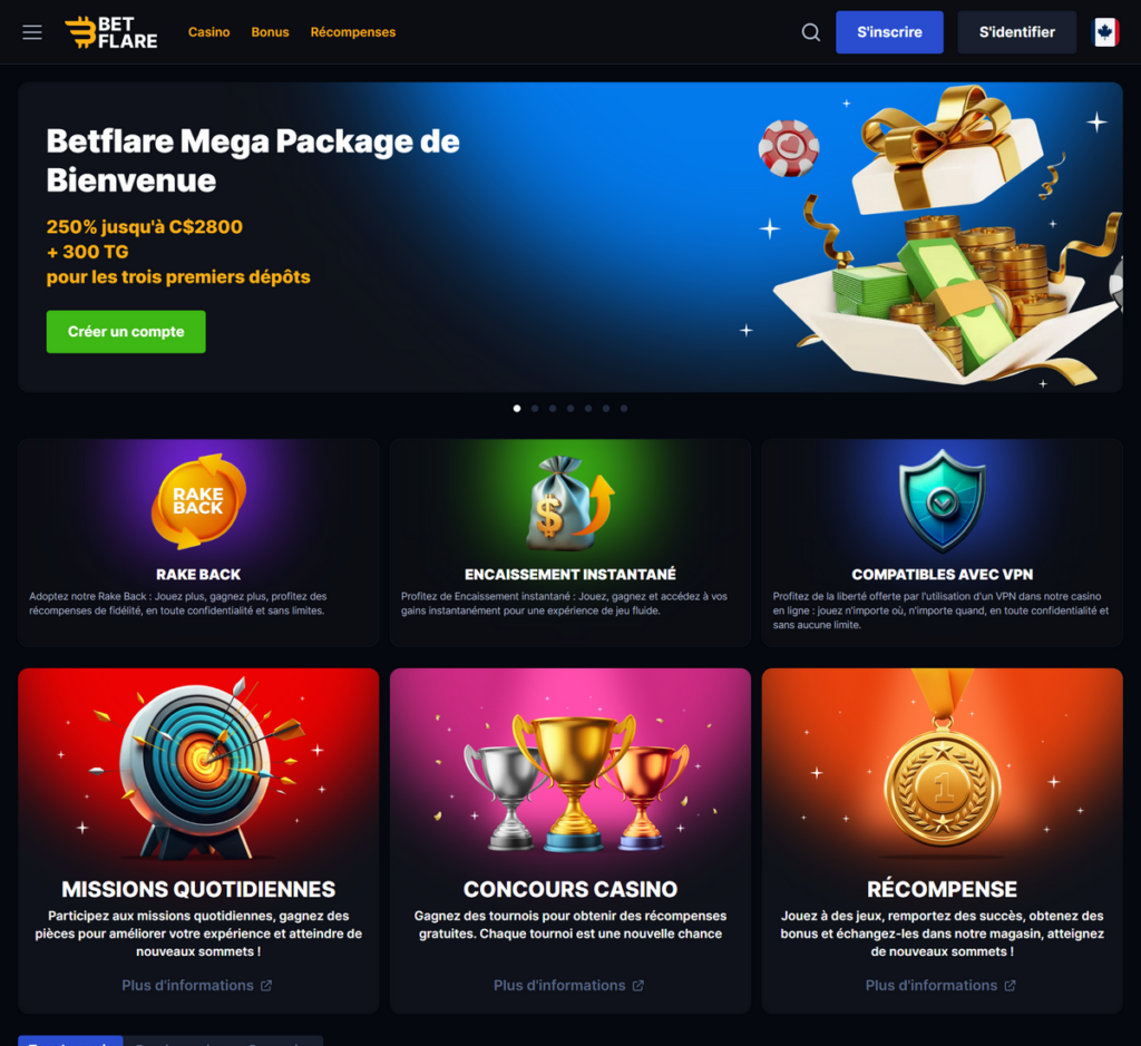 Betflare Casino Desktop Aperçu 1