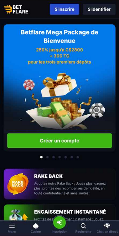 Betflare Casino Mobile aperçu 2