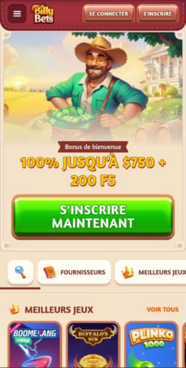 BillyBets Casino Mobile aperçu 2