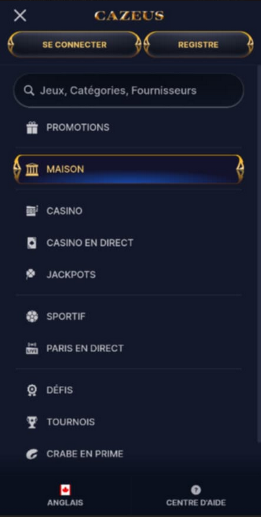 Cazeus Casino Mobile aperçu 1