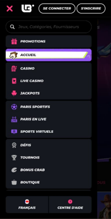 LunuBet Casino Mobile aperçu 1