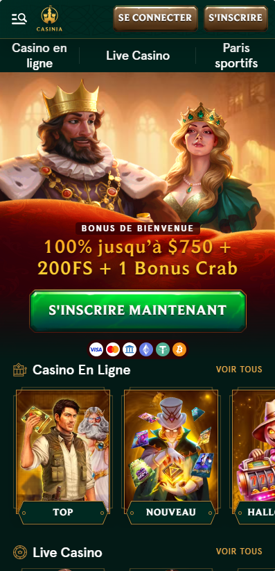 Casinia Casino Mobile aperçu 1