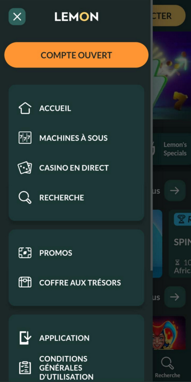 Lemon Casino Mobile aperçu 1
