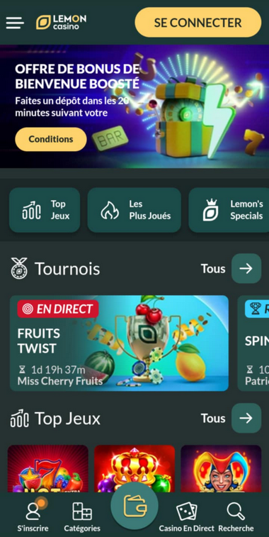 Lemon Casino Mobile aperçu 2