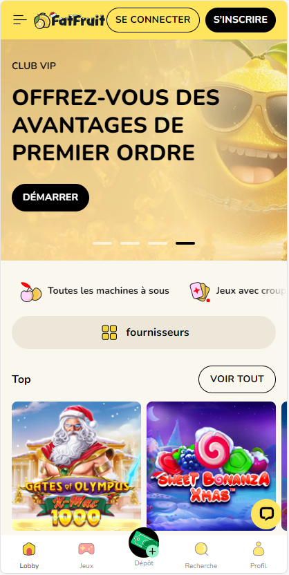 FatFruit Casino Mobile aperçu 1