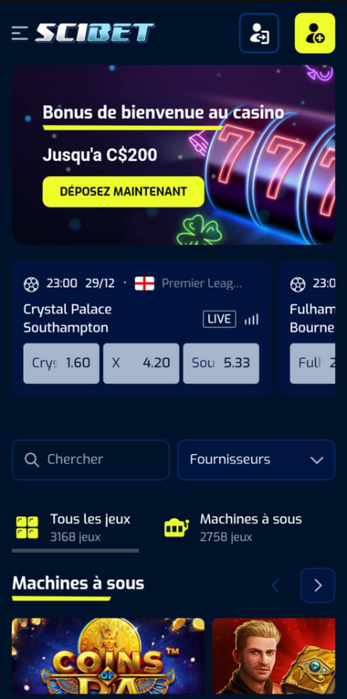 Scibet Mobile aperçu 2