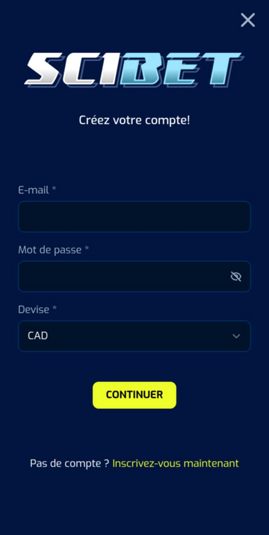 Scibet Registration Process Image 1