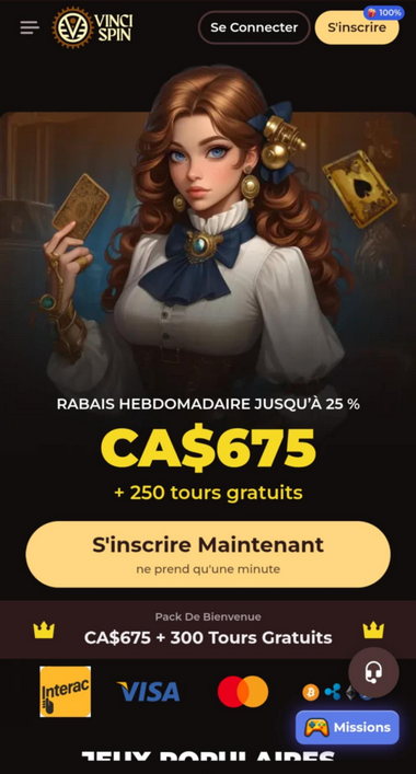 Vincispin Casino Mobile aperçu 2