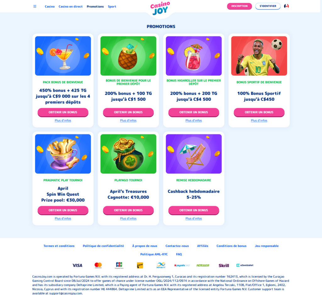 CasinoJoy Desktop Aperçu 2