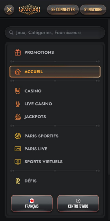 Gransino Casino Mobile aperçu 1