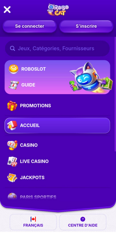 RoboCat Casino Mobile aperçu 1
