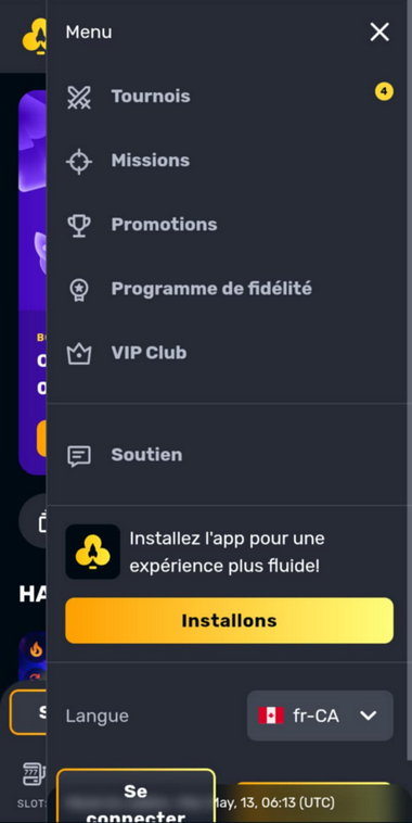 RocketPlay Casino Mobile aperçu 1