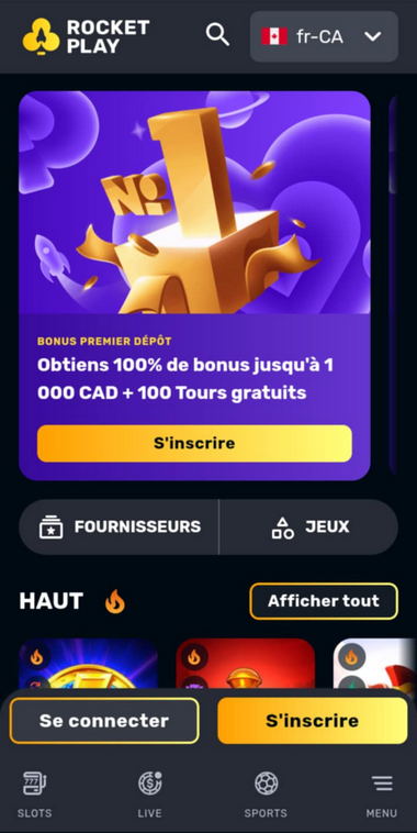 RocketPlay Casino Mobile aperçu 2