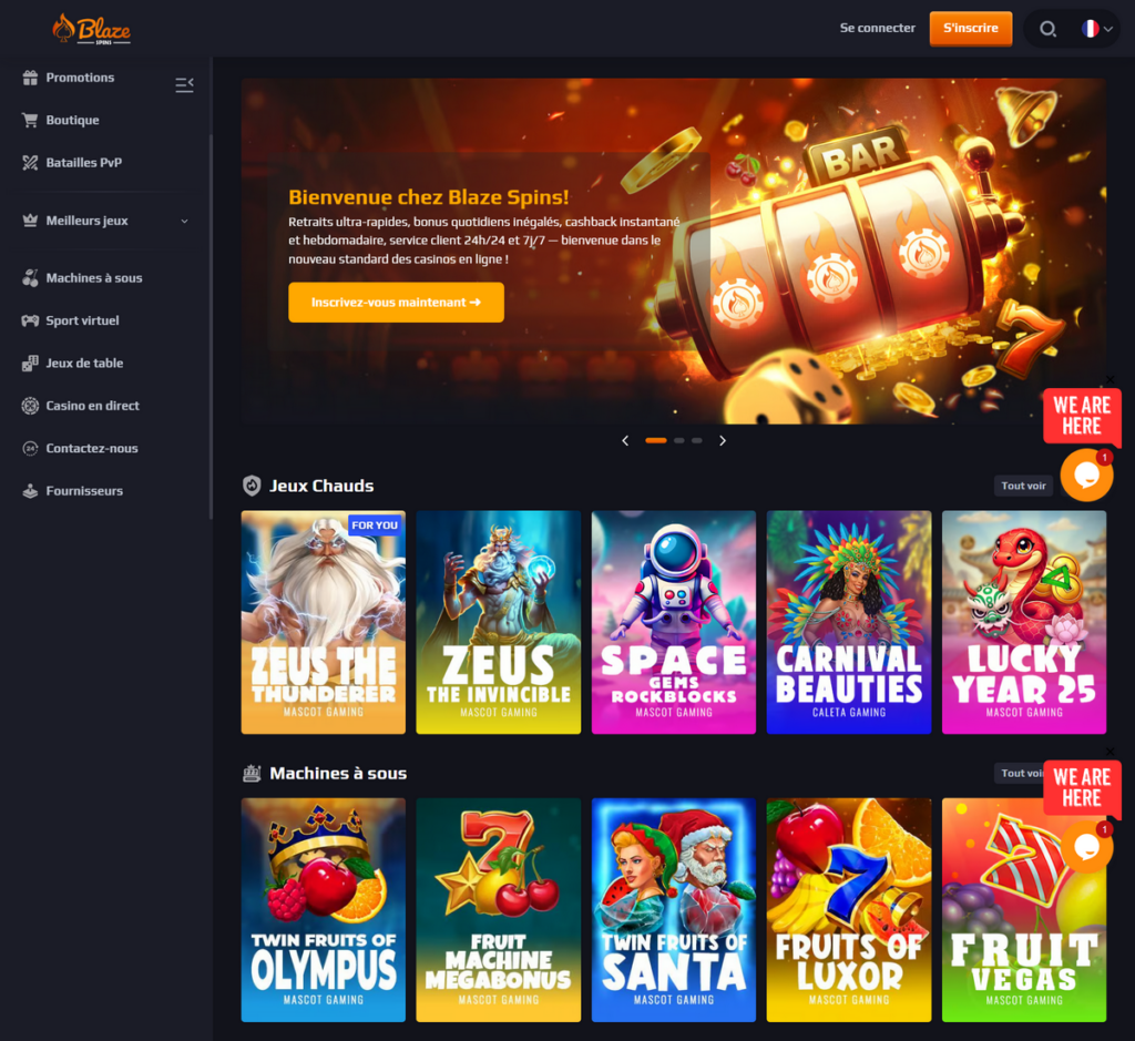 Blaze Spins Casino Desktop Aperçu 1