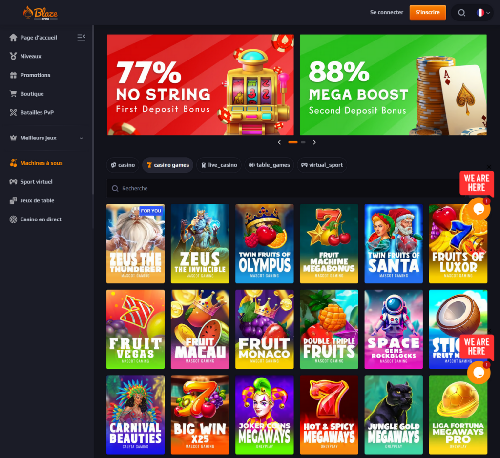 Blaze Spins Casino Desktop Aperçu 2