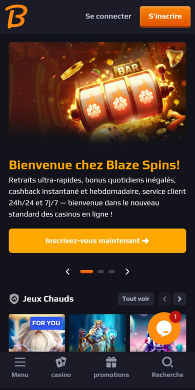 Blaze Spins Casino Mobile aperçu 2