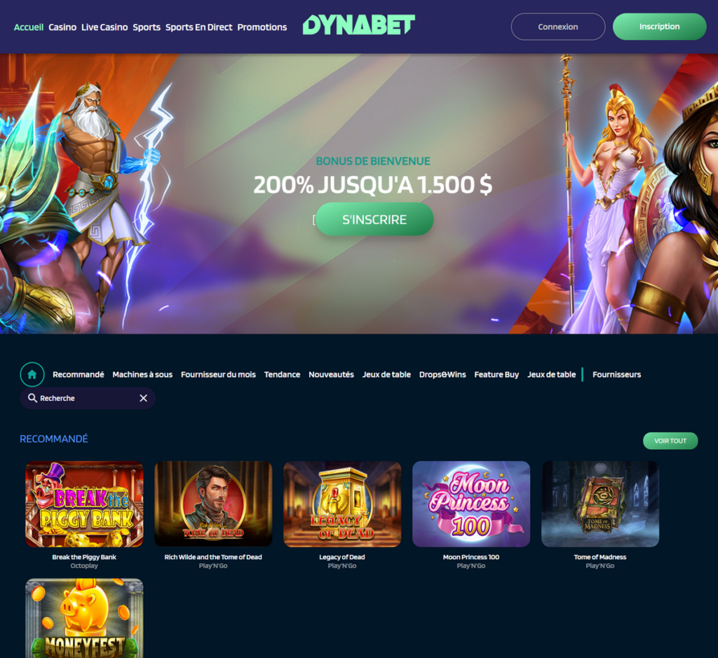 Dynabet Casino Desktop Aperçu 1