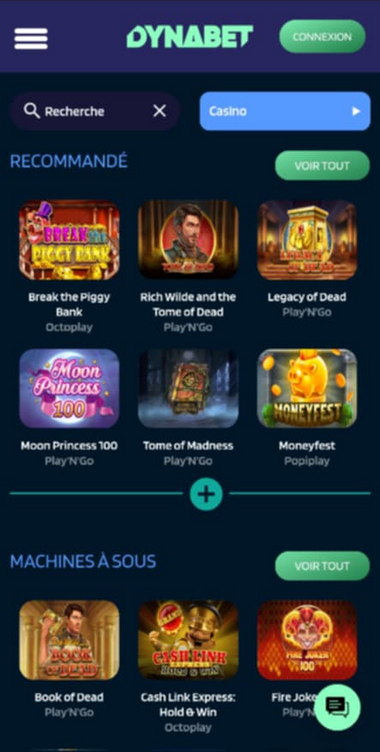 Dynabet Casino Mobile aperçu 2