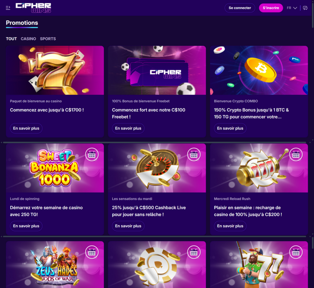 Cipherwins Casino Desktop Aperçu 2