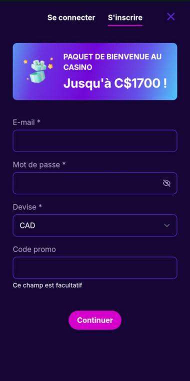 Cipherwins Casino Registration Process Image 1
