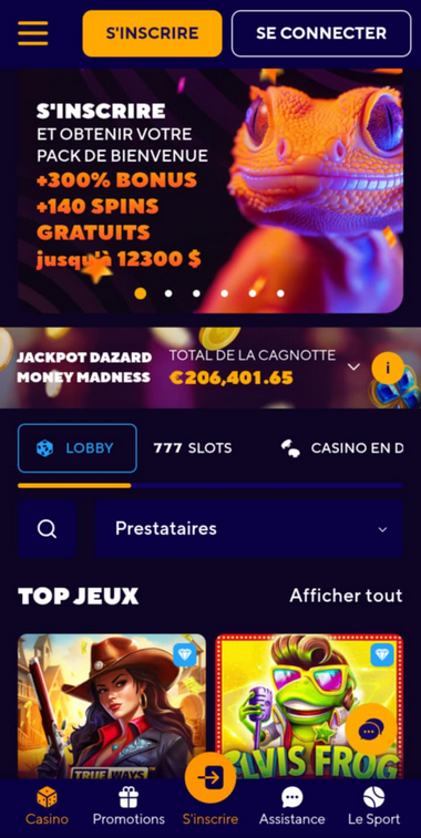 Dazard Casino Mobile aperçu 2