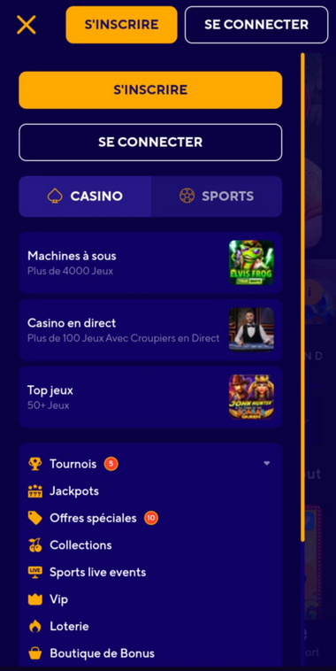 Dazard Casino Mobile aperçu 1