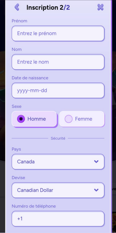 Spinbara Casino Registration Process Image 3