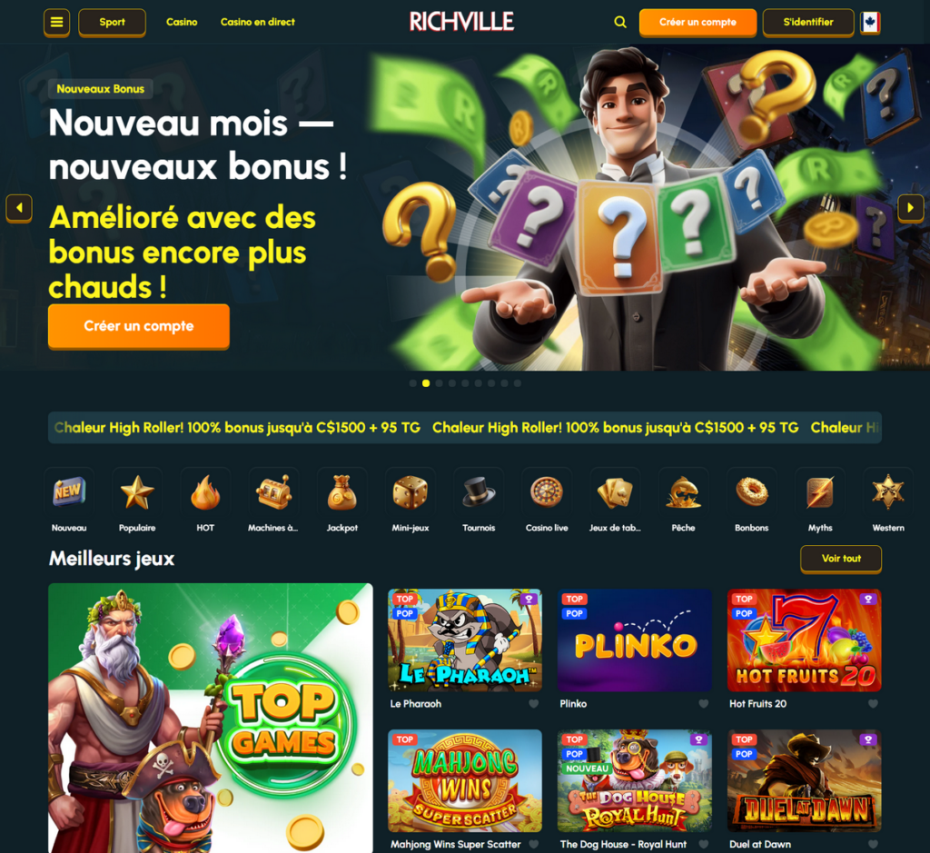 RichVille Casino Desktop Aperçu 1