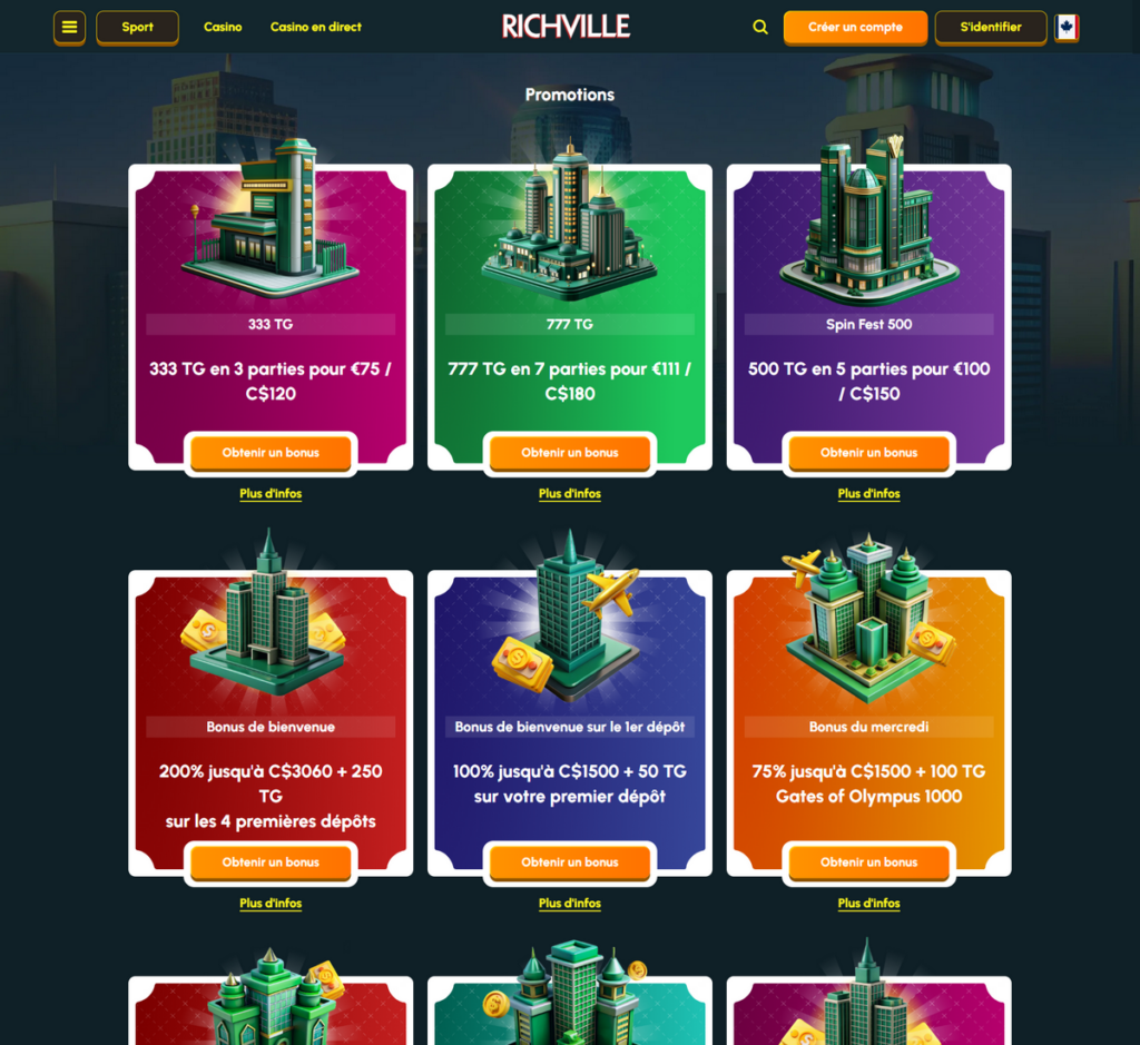 RichVille Casino Desktop Aperçu 2