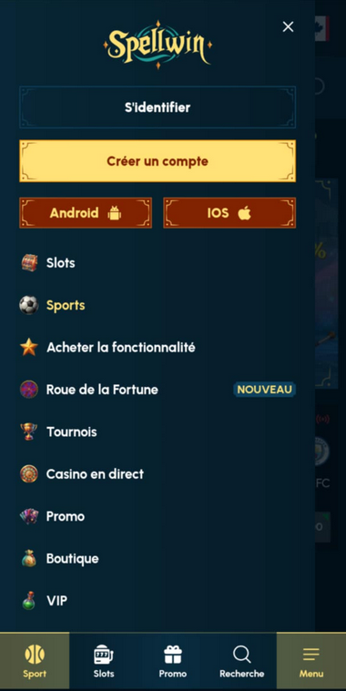 SpellWin Casino Mobile aperçu 1