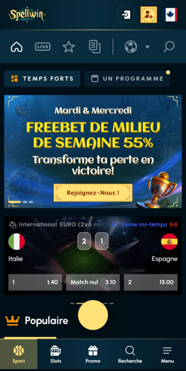 SpellWin Casino Mobile aperçu 2
